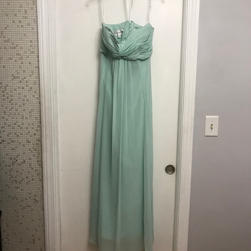 David’s bridal bridesmaid maxi mint dress size 6